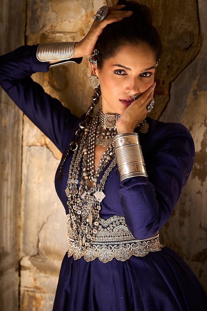 Purple Silk Bridal Anarkali by Jayanti Reddy at Pernia's Pop Up Shop