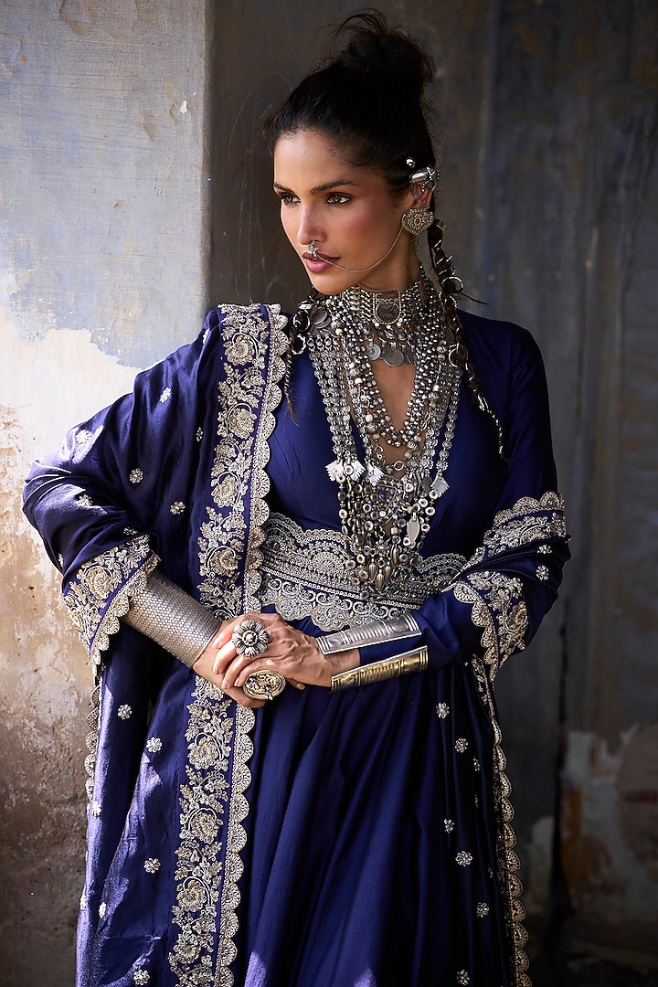 Purple Silk Bridal Anarkali by Jayanti Reddy at Pernia's Pop Up Shop