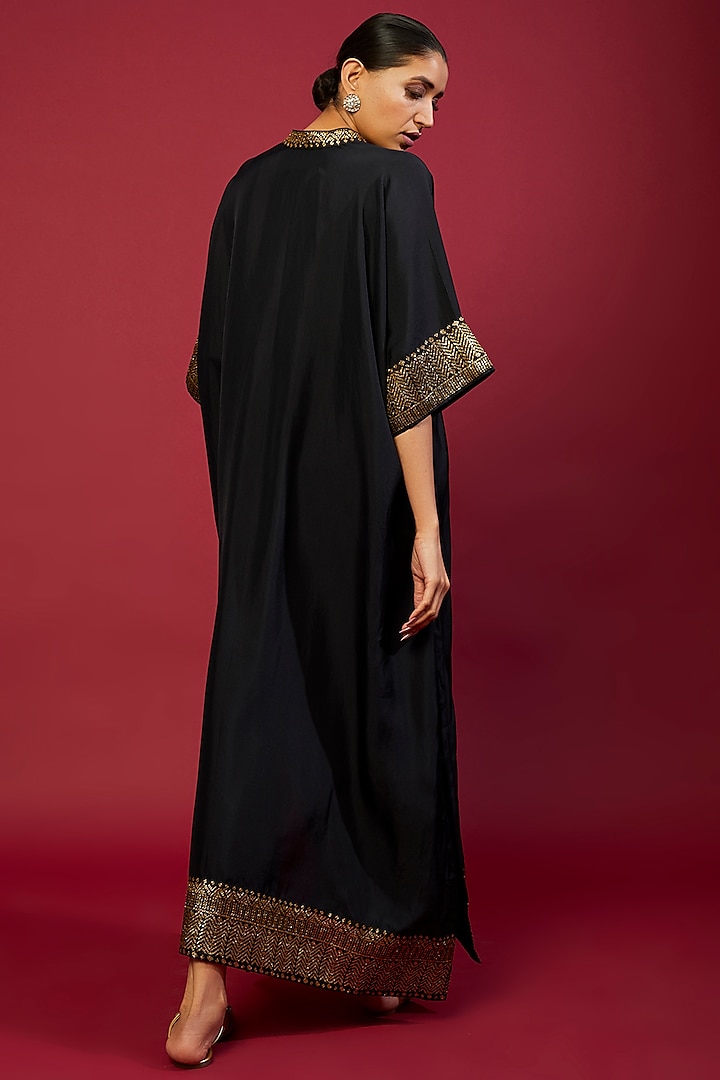 Black Twill Kaftan by Jayanti Reddy at Pernia's Pop Up Shop