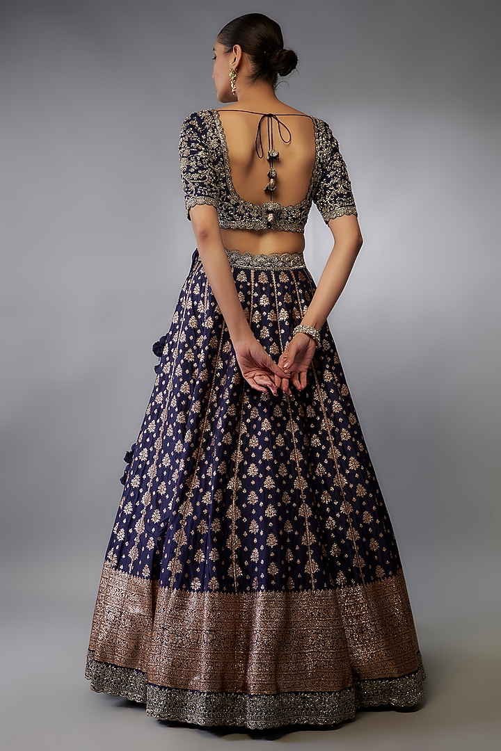 Purple Banarasi Zari Embroidered Bridal Lehenga Set by Jayanti Reddy at Pernia's Pop Up Shop