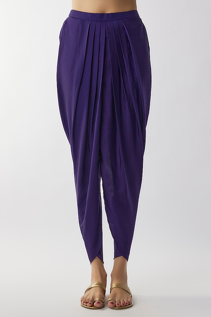 Purple Silk Dhoti Set by Jayanti Reddy at Pernia's Pop Up Shop