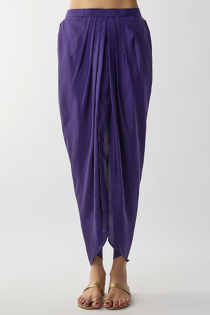 Purple Silk Zari Embroidered A-line Kurta Set by Jayanti Reddy at Pernia's Pop Up Shop