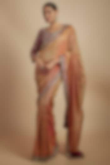 Pink Banarasi Silk Bridal Saree Set by Jayanti Reddy at Pernia's Pop Up Shop