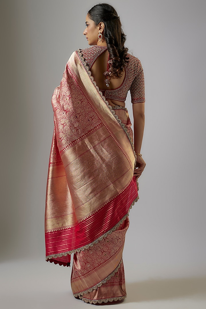 Red Banarasi Bridal Saree Set by Jayanti Reddy at Pernia's Pop Up Shop