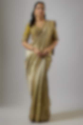 Yellow Banarasi Saree Set by Jayanti Reddy at Pernia's Pop Up Shop