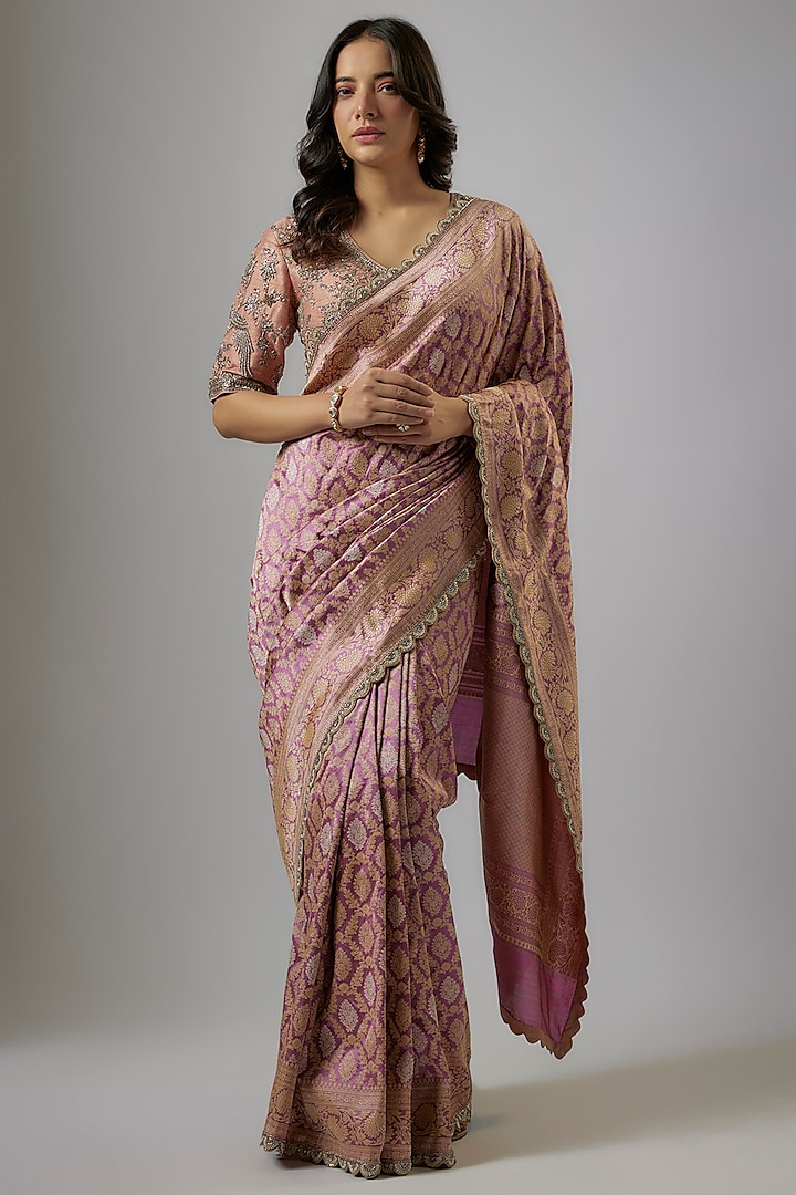 Lilac Banarasi Saree Set by Jayanti Reddy at Pernia's Pop Up Shop