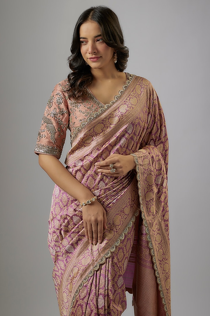 Lilac Banarasi Bridal Saree Set by Jayanti Reddy at Pernia's Pop Up Shop