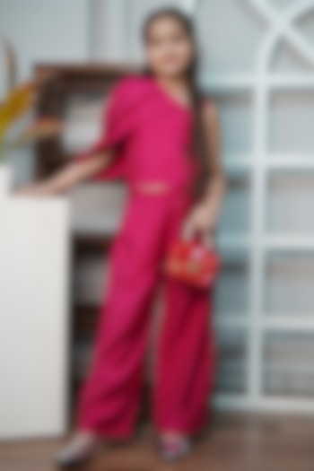 Pink Roman Silk Co-Ord Set For Girls by Jelly Jones at Pernia's Pop Up Shop