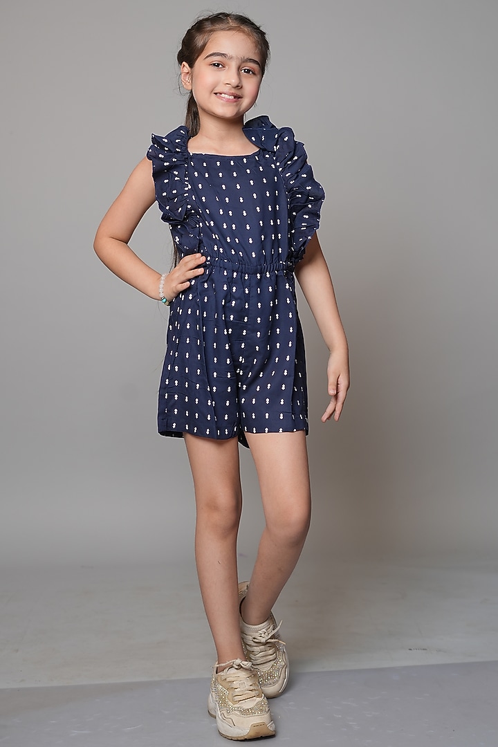 Blue Rayon Jumpsuit For Girls by Jelly Jones at Pernia's Pop Up Shop