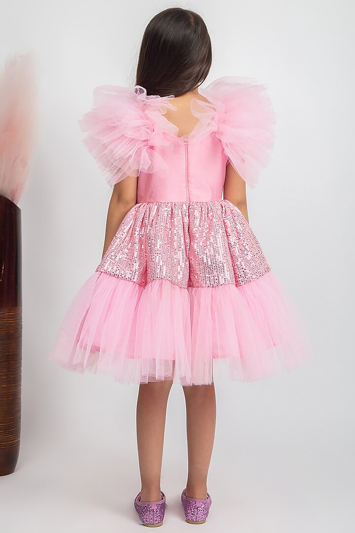 Pink Sequins Dress For Girls by Jelly Jones at Pernia's Pop Up Shop