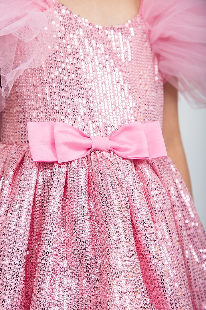Pink Sequins Dress For Girls by Jelly Jones at Pernia's Pop Up Shop