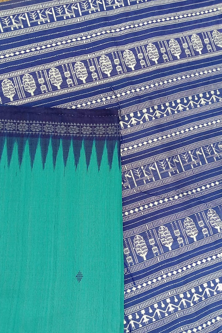 Turquoise Tie-Dye Saree by Jagjeeban at Pernia's Pop Up Shop