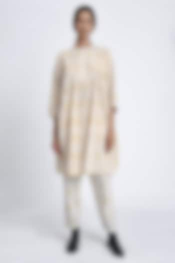 Hay Colored Cotton Block Printed Tunic Set by Jayati Goenka at Pernia's Pop Up Shop