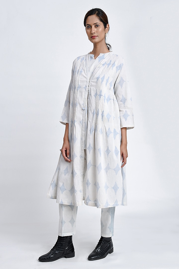 Sky Blue Soft Cotton Printed Co-Ord Set by Jayati Goenka at Pernia's Pop Up Shop