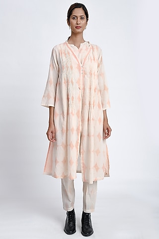 Blush Pink Soft Cotton Printed Co-Ord Set by Jayati Goenka