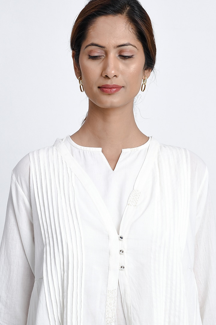White Soft Cotton Co-Ord Set by Jayati Goenka at Pernia's Pop Up Shop