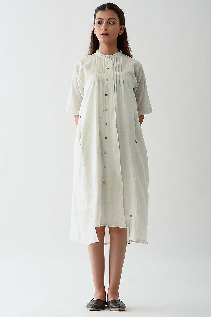 White Striped Shirt Dress Design by Jayati Goenka at Pernia's Pop Up ...