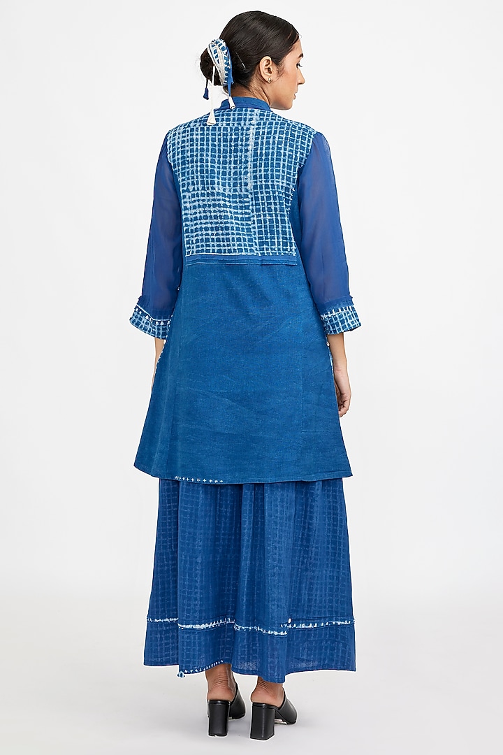 Blue Cotton Blend Printed Tunic Set by Jayati Goenka at Pernia's Pop Up Shop