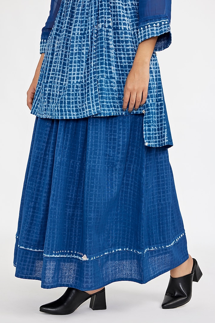 Blue Cotton Blend Printed Tunic Set by Jayati Goenka at Pernia's Pop Up Shop