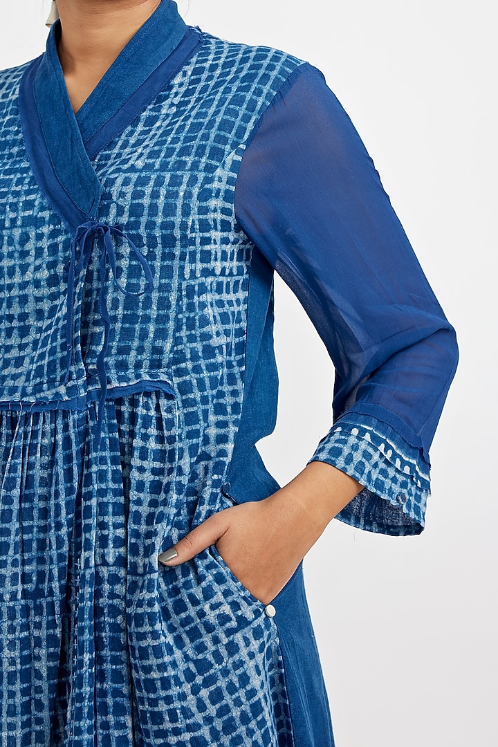 Blue Cotton Blend Printed Tunic Set by Jayati Goenka at Pernia's Pop Up Shop