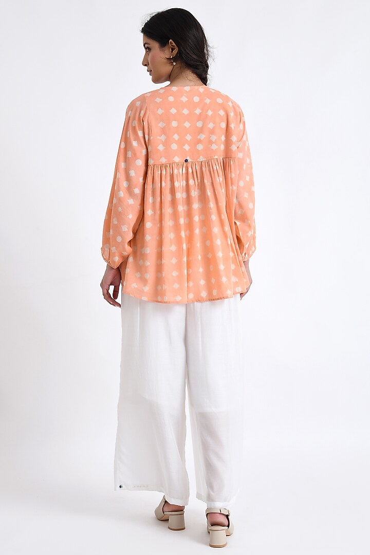 Peach Cotton Block Printed Co-Ord Set by Jayati Goenka at Pernia's Pop Up Shop
