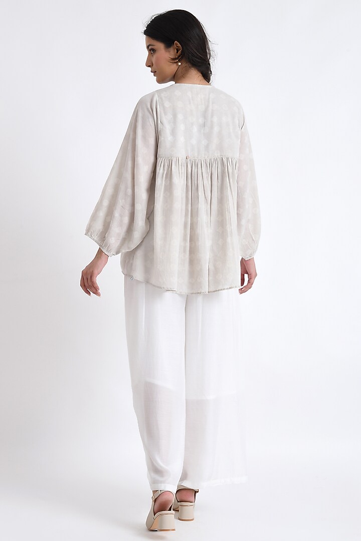 Grey Cotton Block Printed Co-Ord Set by Jayati Goenka at Pernia's Pop Up Shop