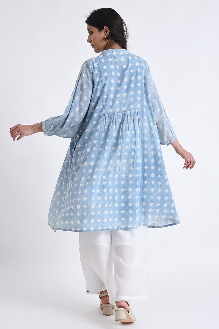 Blue Cotton Block Printed Co-Ord Set by Jayati Goenka at Pernia's Pop Up Shop