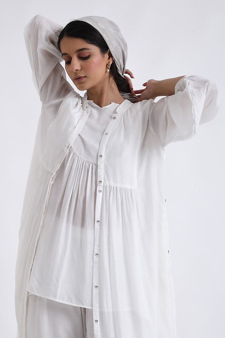 White Soft Cotton Printed Co-Ord Set by Jayati Goenka at Pernia's Pop Up Shop