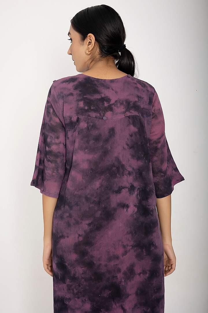 Purple Cotton Crepe Summer Dress by Jayati Goenka at Pernia's Pop Up Shop
