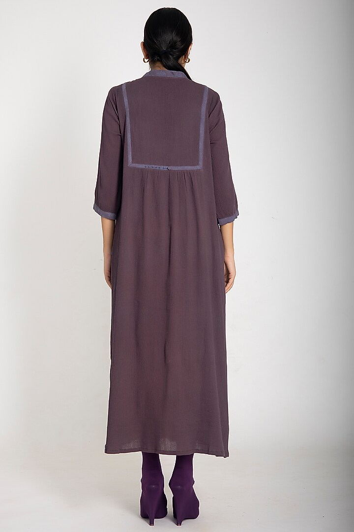 Umber Brown Crepe Summer Dress by Jayati Goenka at Pernia's Pop Up Shop