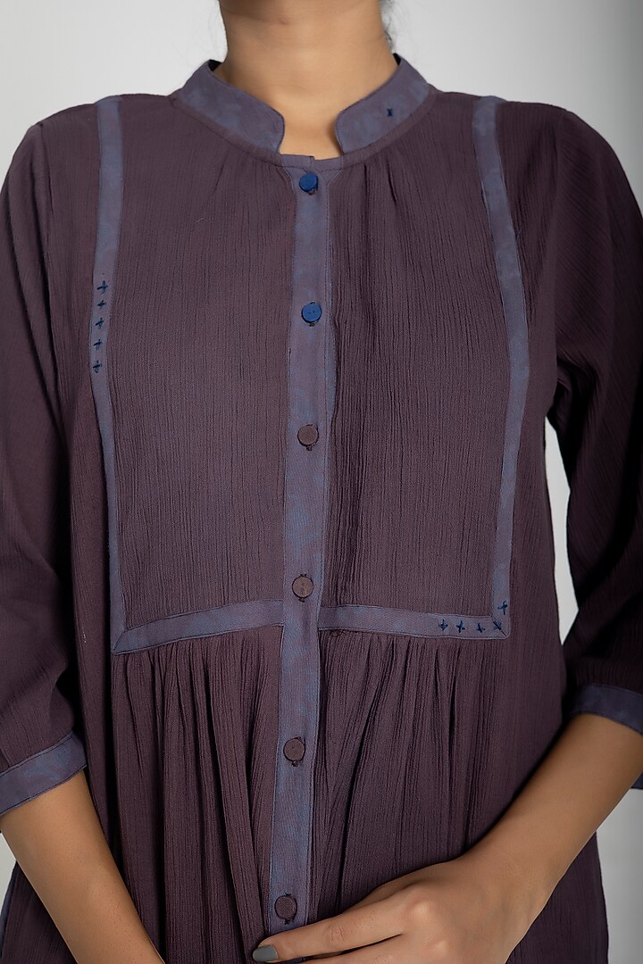 Umber Brown Crepe Summer Dress by Jayati Goenka at Pernia's Pop Up Shop