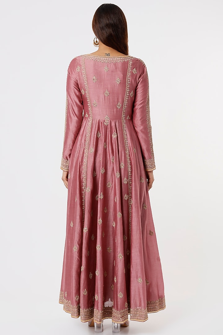 Aurora Pink Embroidered Jacket Set by Jigar Mali at Pernia's Pop Up Shop