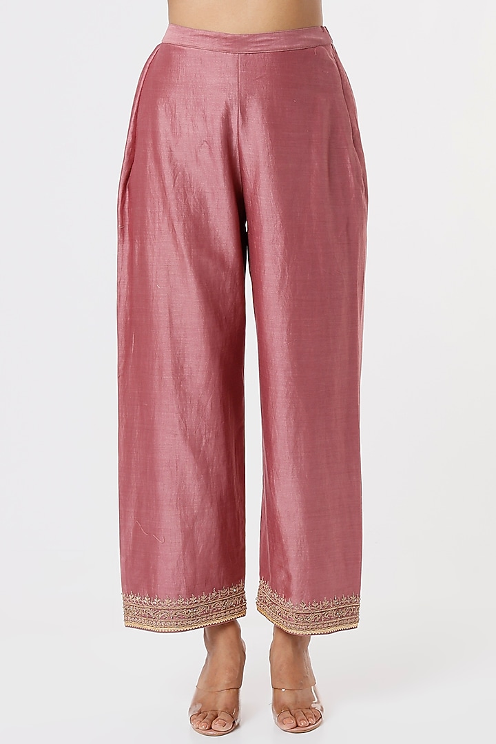 Aurora Pink Embroidered Jacket Set by Jigar Mali at Pernia's Pop Up Shop