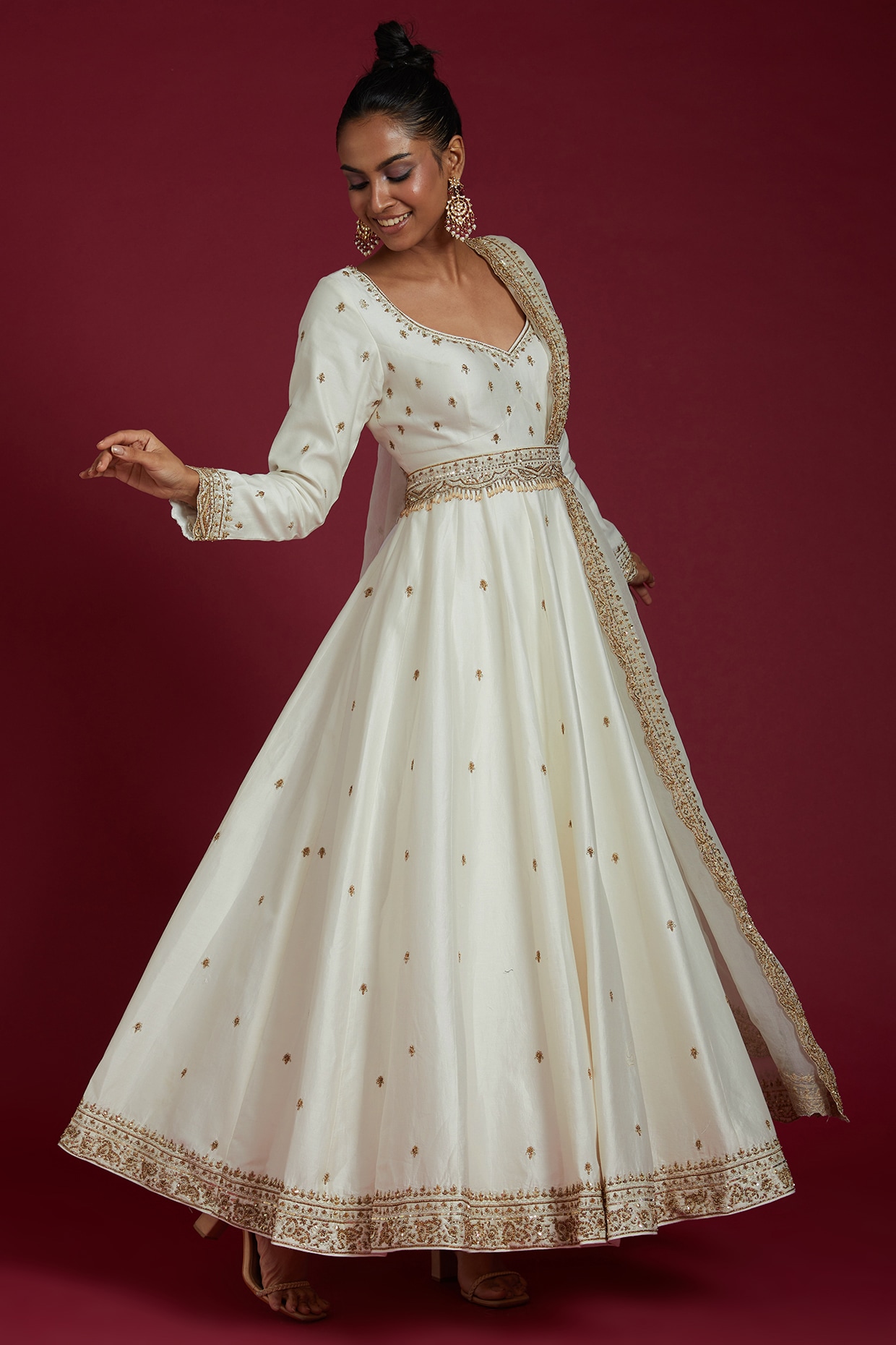 Buy Online Off White Cotton Anarkali Suit Set for Women & Girls at Best  Prices in Biba India-KW3704