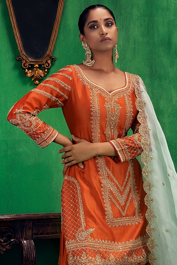 Orange Suit Punjabi Jewellery Orange Punjabi Suit Matching
