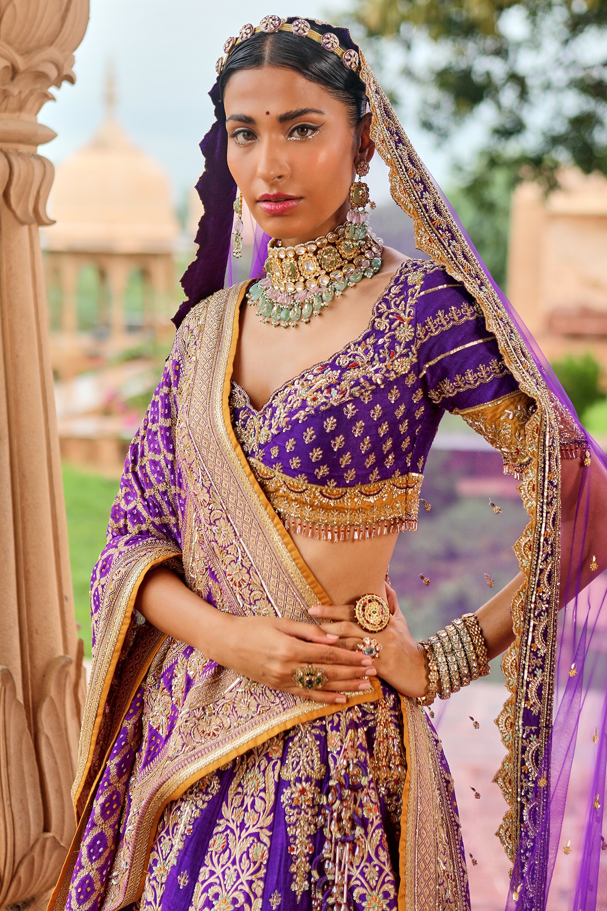 Purple Banarasi Embroidered Bridal Lehenga Set Design by Jigar Mali at  Pernia's Pop Up Shop 2024