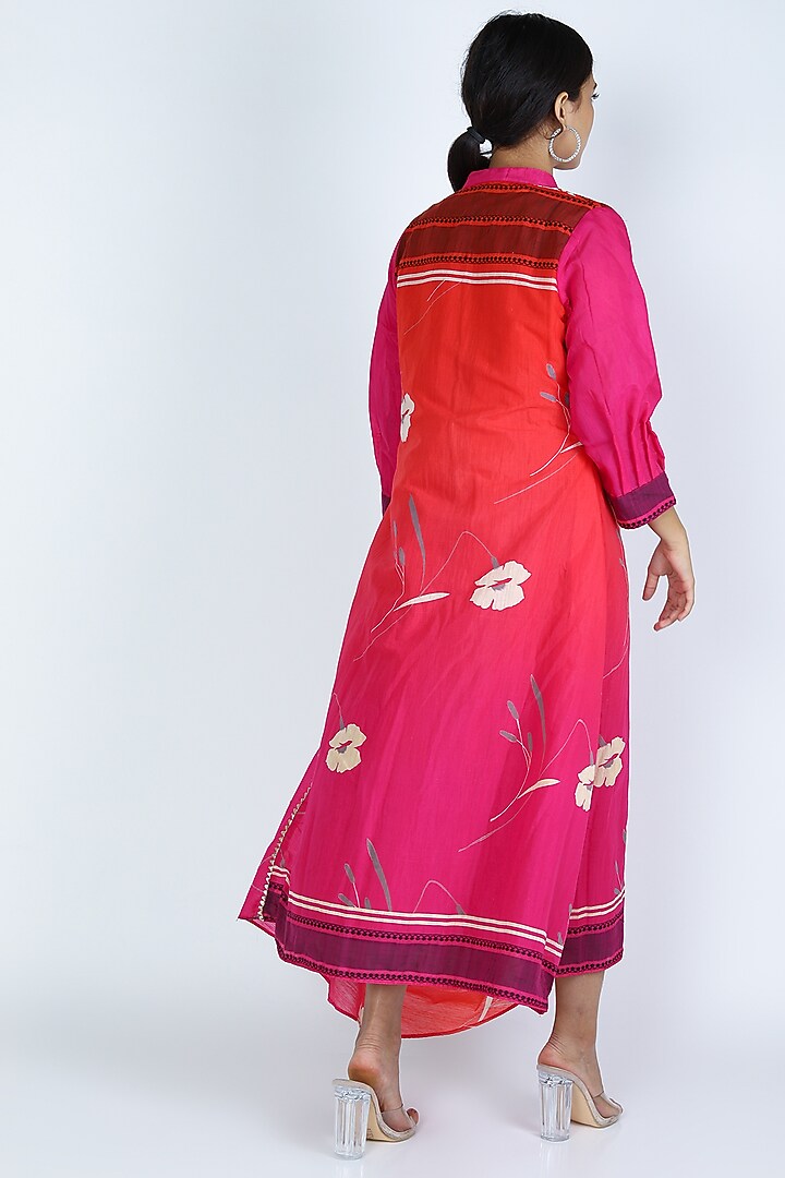 Red Printed Cowled Dress by Jajobaa at Pernia's Pop Up Shop
