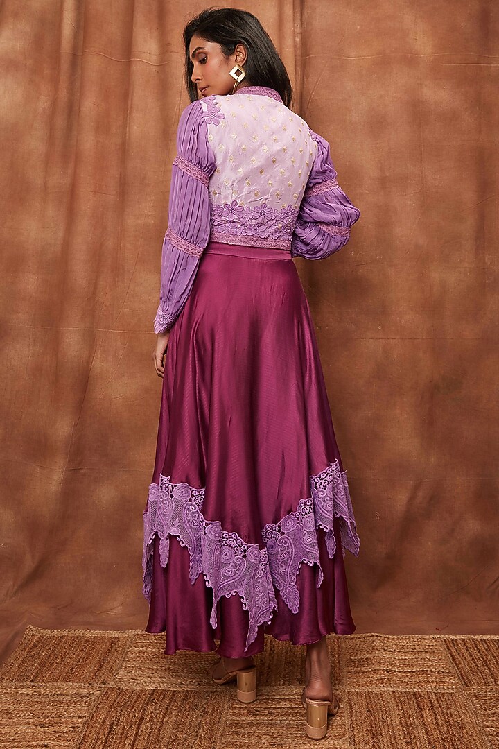 Purple Modal Satin Skirt Set by Jajobaa at Pernia's Pop Up Shop