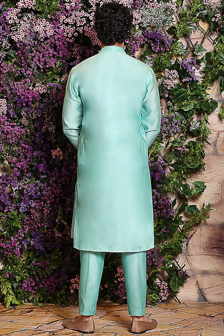 Beach Glass Embroidered Kurta Set by Julie by Julie Shah Men at Pernia's Pop Up Shop