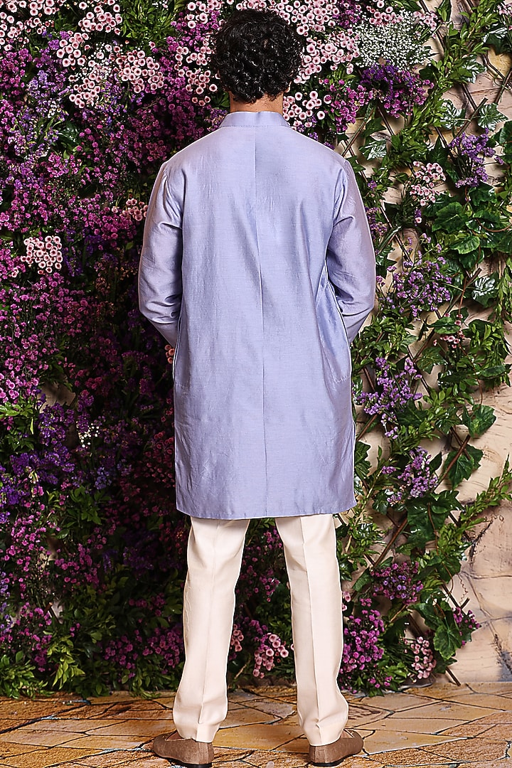 Lilac Embroidered Kurta Set by Julie by Julie Shah Men at Pernia's Pop Up Shop
