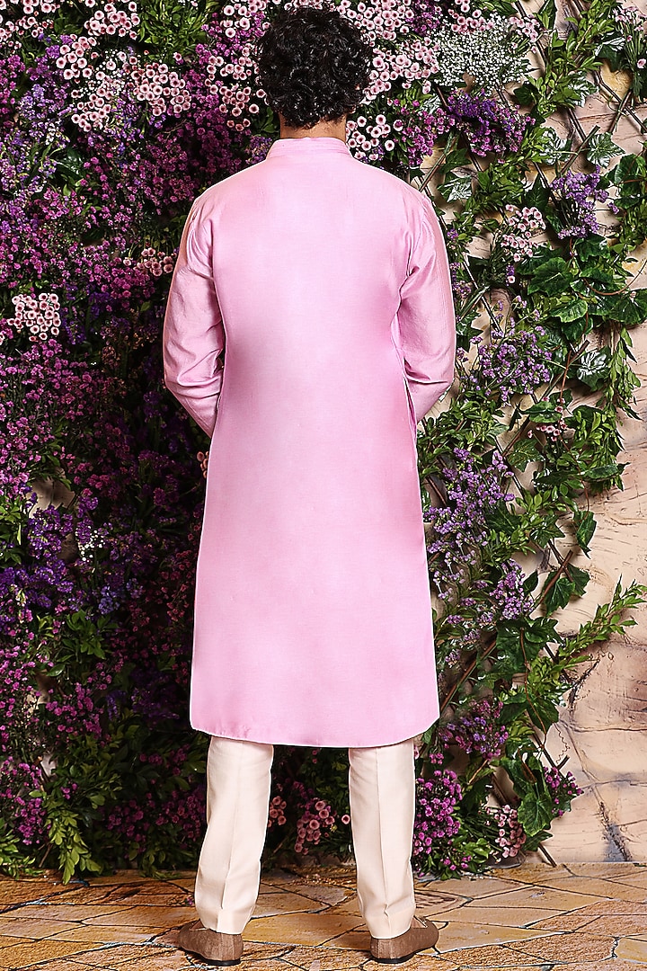 Lavender Sequins Embroidered Kurta Set by Julie by Julie Shah Men at Pernia's Pop Up Shop