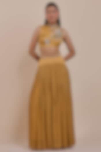 Mustard Viscose Skirt Set by JJV.Kapurthala By JJ Valaya at Pernia's Pop Up Shop