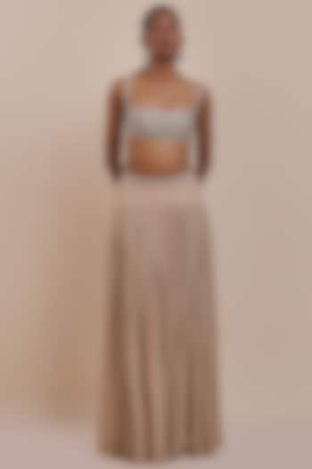 Blush Ivory Cupro Viscose Skirt Set by JJV.Kapurthala By JJ Valaya at Pernia's Pop Up Shop