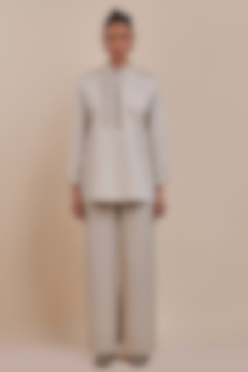 Cream Ivory Cotton Embroidered Tunic by JJV.Kapurthala By JJ Valaya at Pernia's Pop Up Shop
