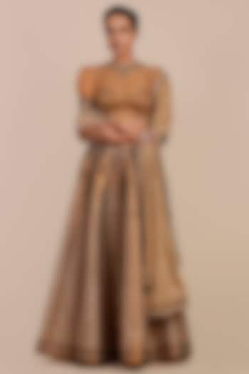 Blush Ivory Synthetic Silk Embellished Skirt Set by JJV.Kapurthala By JJ Valaya at Pernia's Pop Up Shop