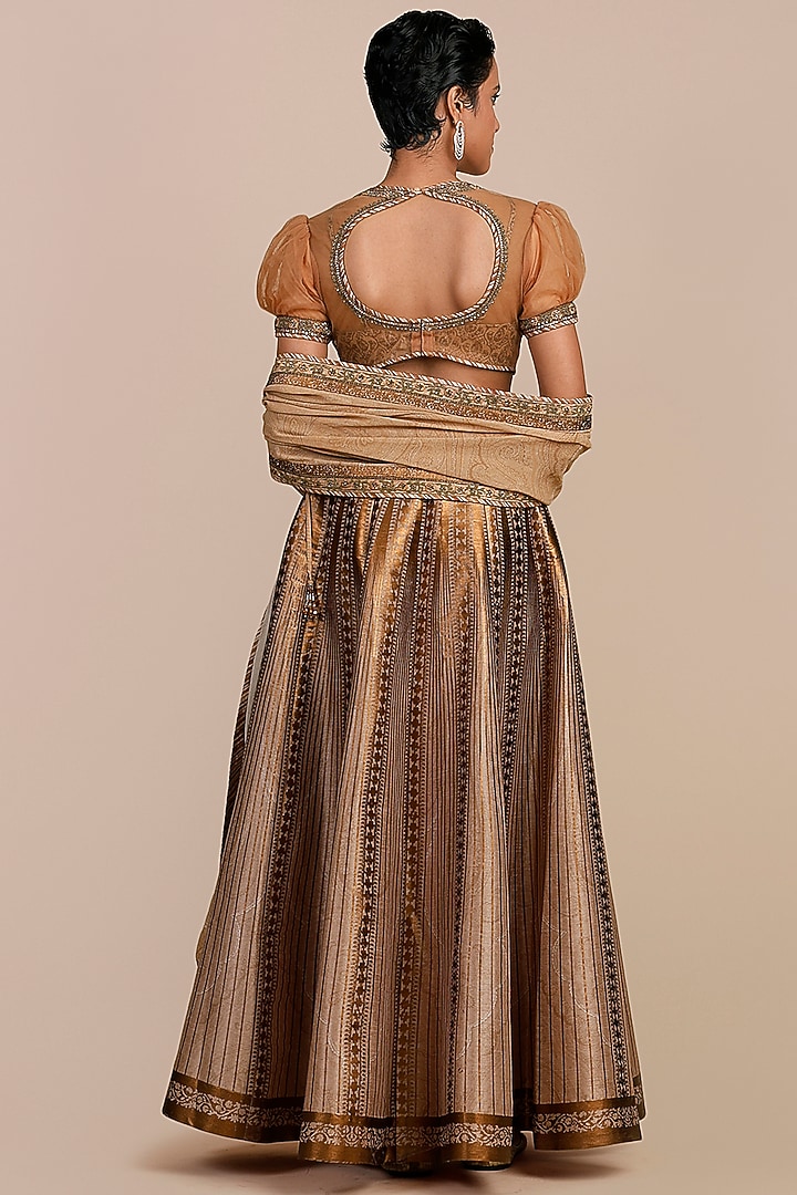 Blush Ivory Synthetic Silk Embellished Skirt Set by JJV.Kapurthala By JJ Valaya at Pernia's Pop Up Shop