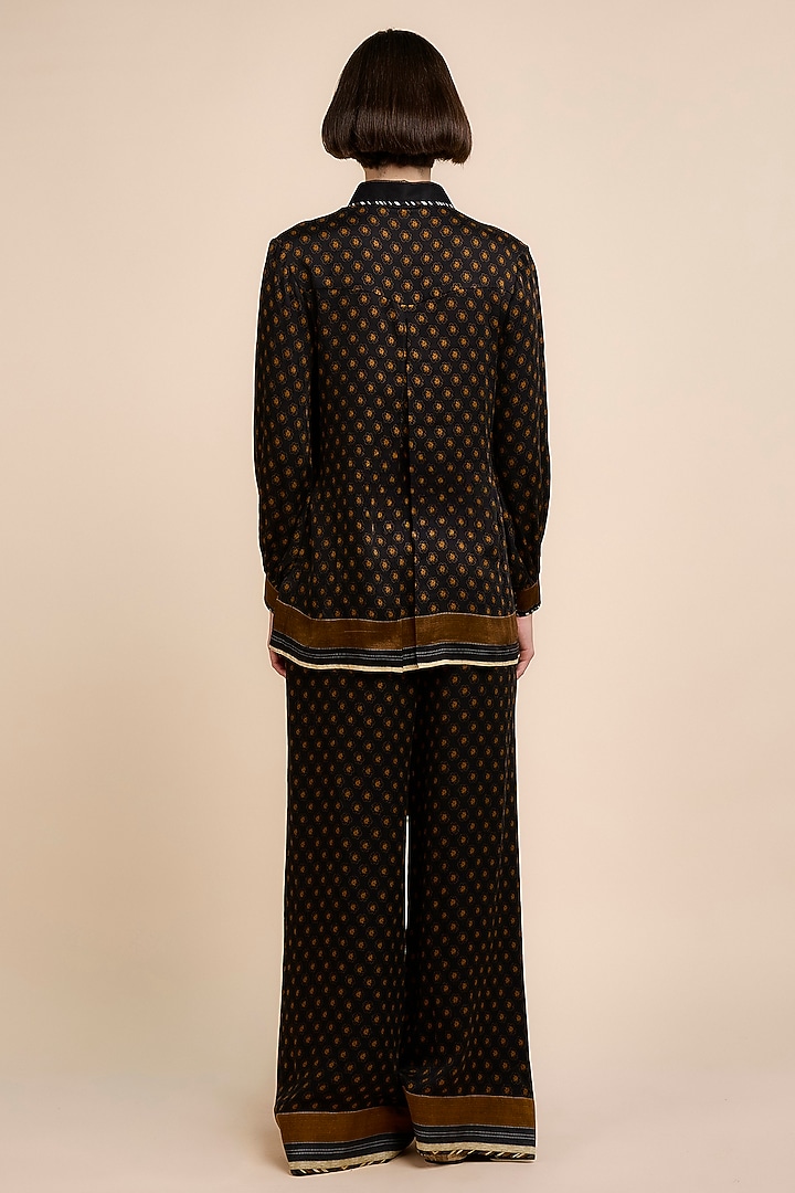 Noir Black Viscose Geometric Printed Co-Ord Set by JJV.Kapurthala By JJ Valaya at Pernia's Pop Up Shop