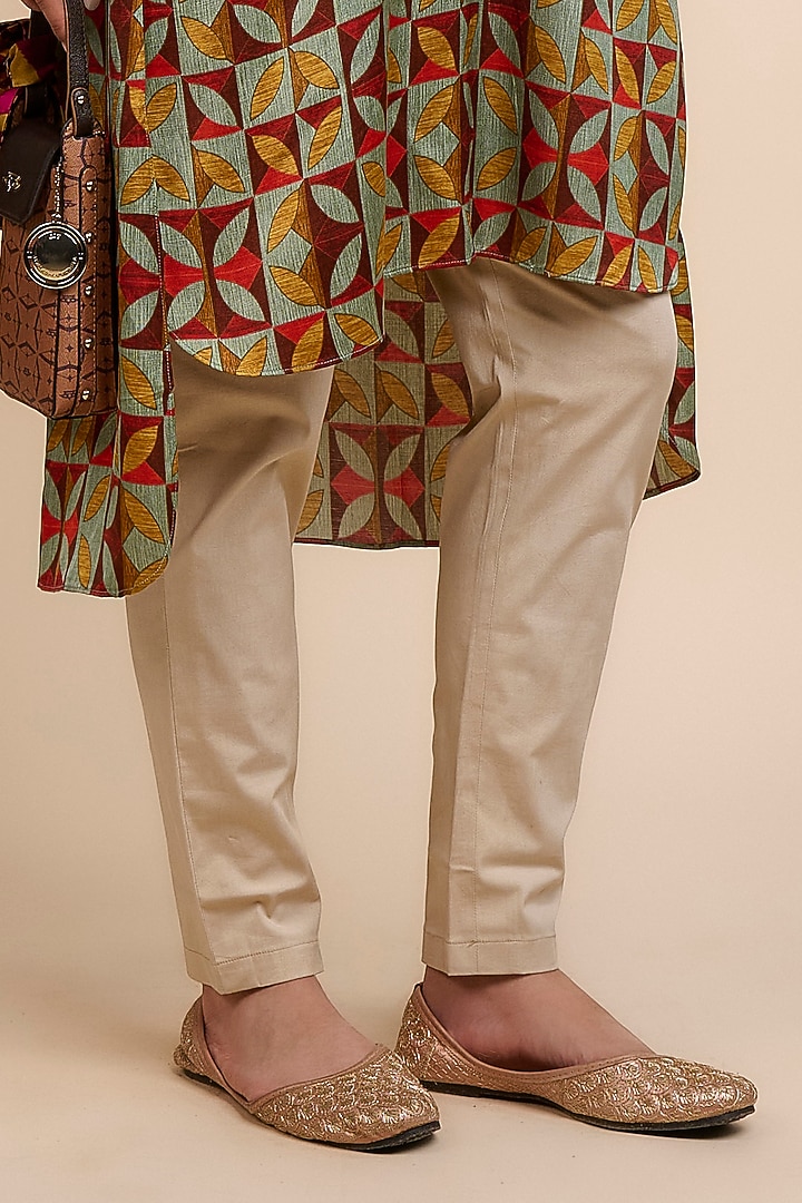 Multi-Colored Satin Linen Geometric Tunic by JJV.Kapurthala By JJ Valaya at Pernia's Pop Up Shop