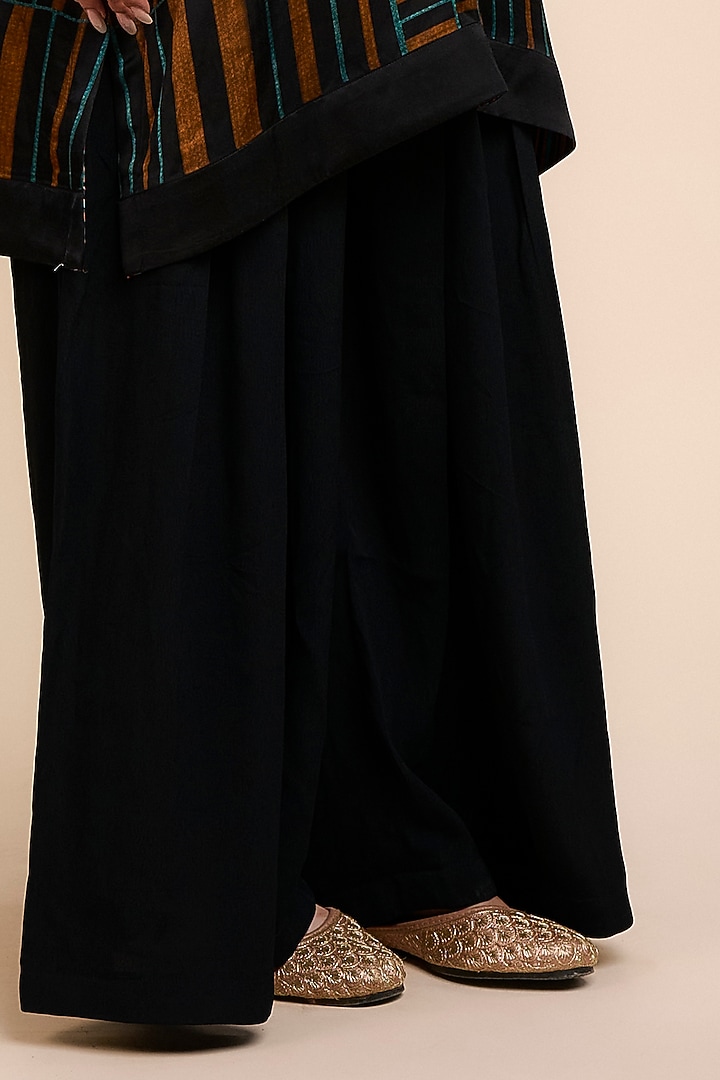 Mocha Brown & Teal Modal Satin Tunic by JJV.Kapurthala By JJ Valaya at Pernia's Pop Up Shop