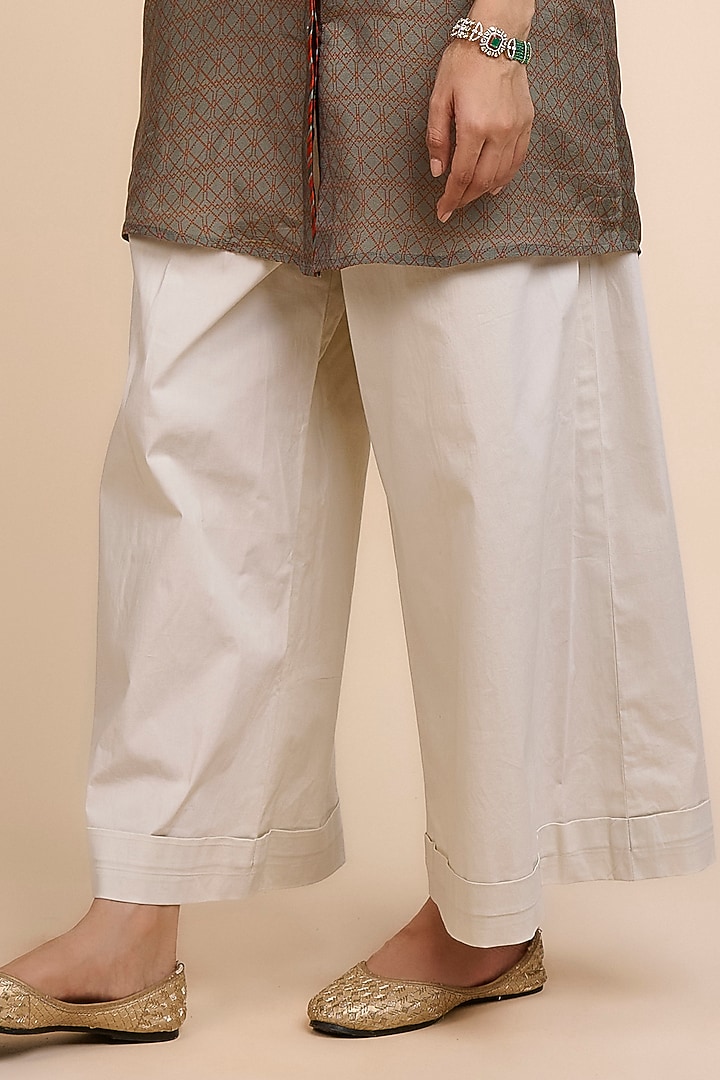 Sage Green Satin Linen Geometric Tunic by JJV.Kapurthala By JJ Valaya at Pernia's Pop Up Shop